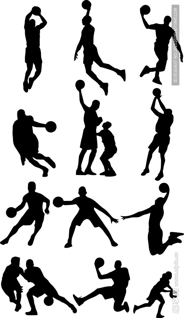 篮球运动精彩瞬间剪影