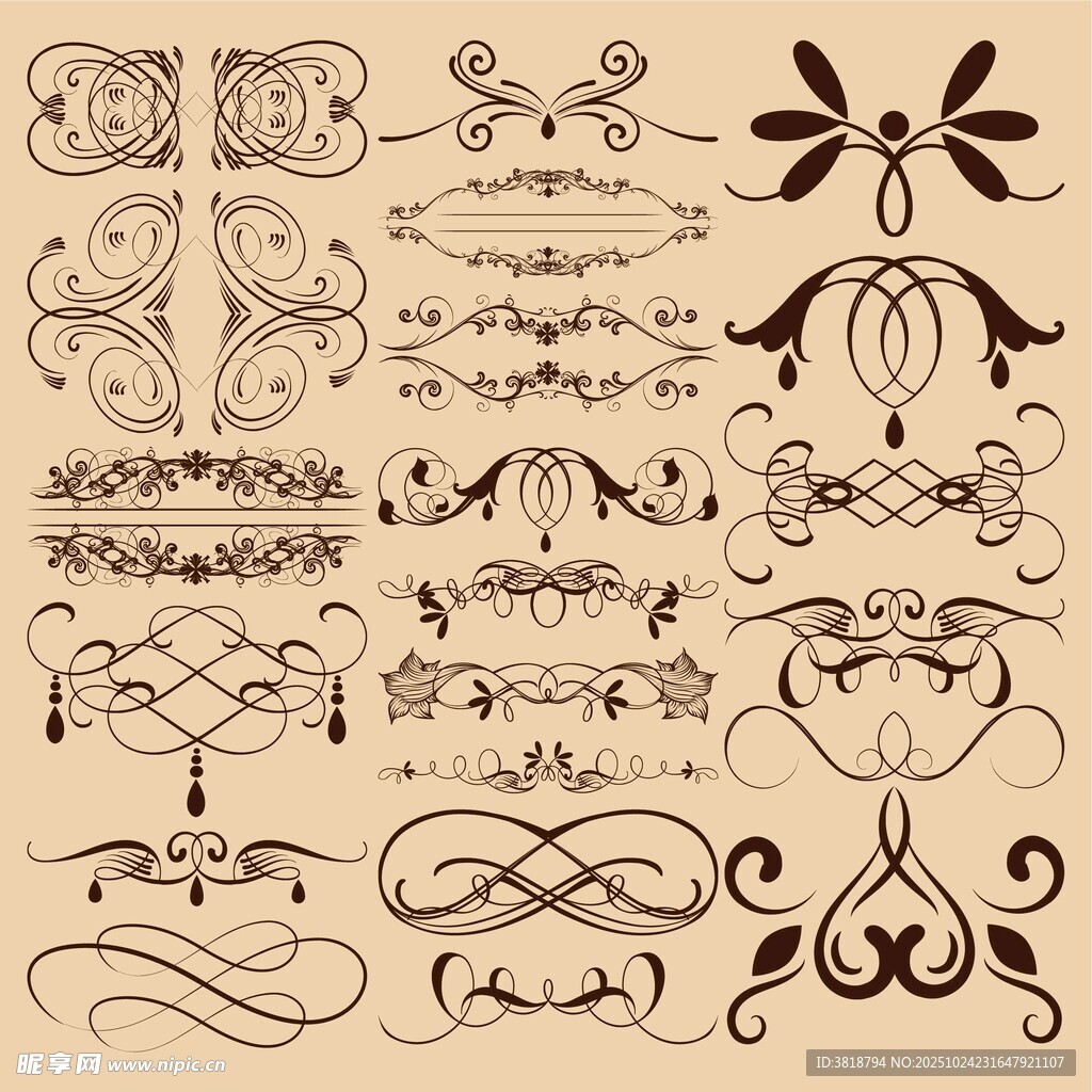 复古装饰花纹设计素材