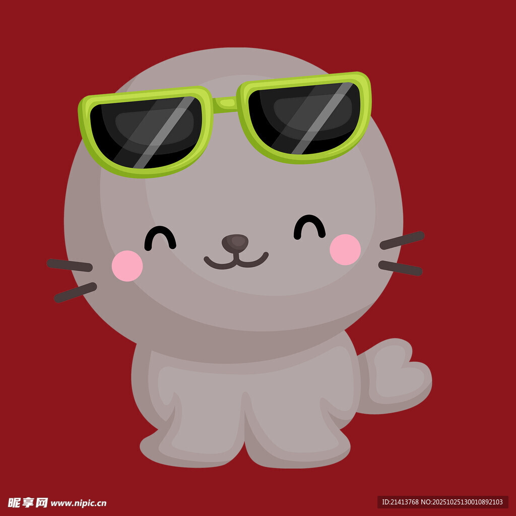 戴墨镜的可爱小海豹