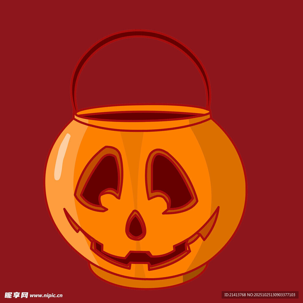 万圣节南瓜形状小提篮