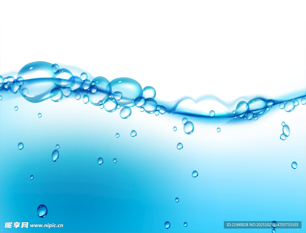 蓝色水花气泡