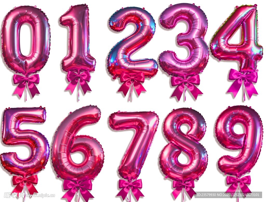 红色数字气球