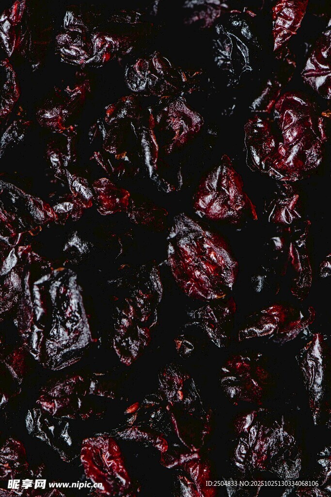 黑紫色蔓越莓干特写