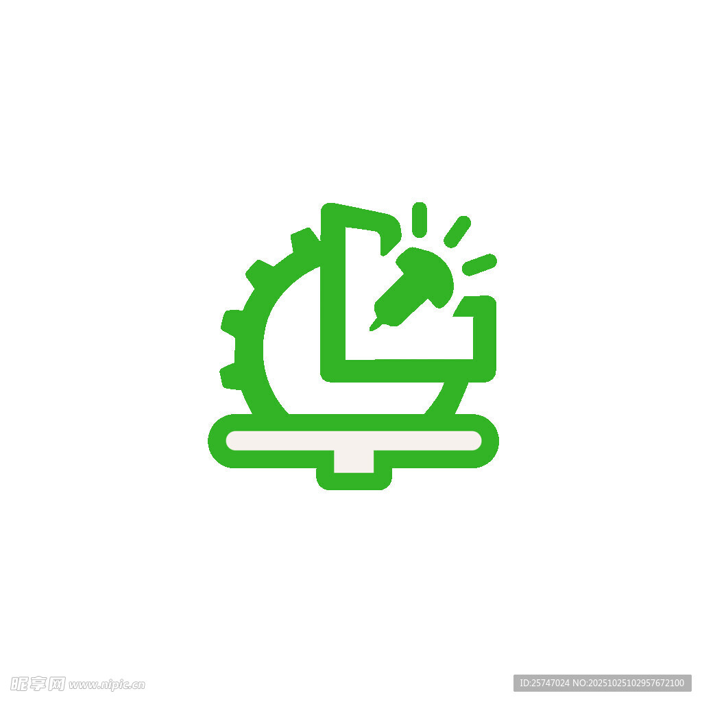 绿色科技齿轮激光切割图标设计