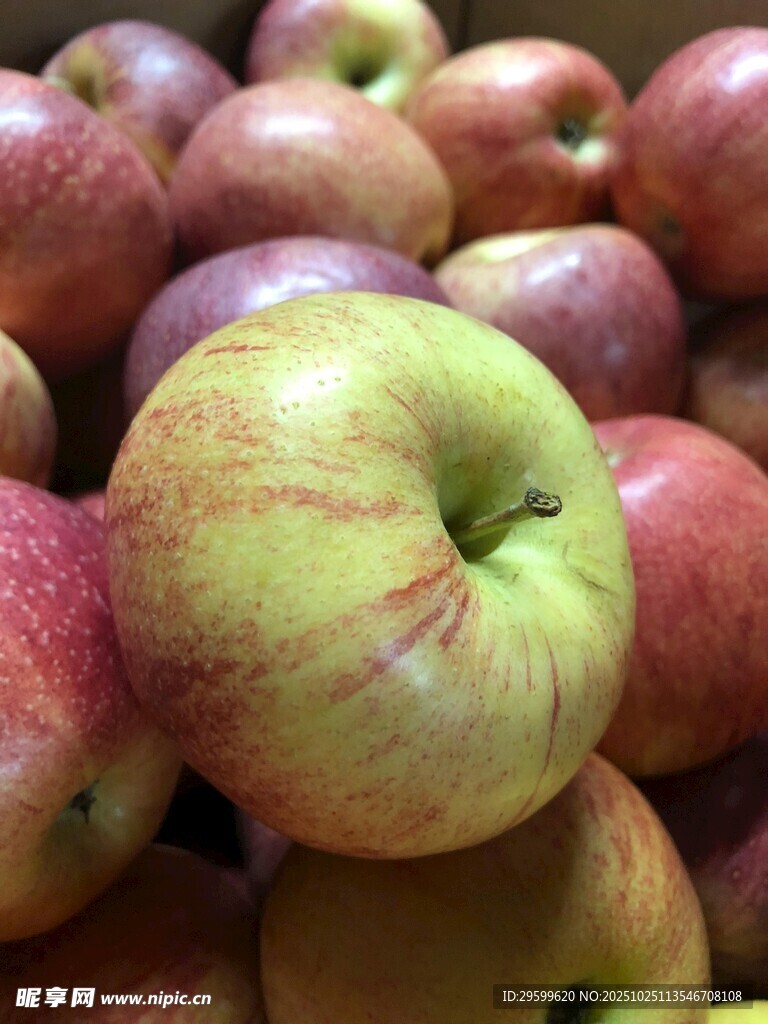 新鲜多彩苹果堆叠