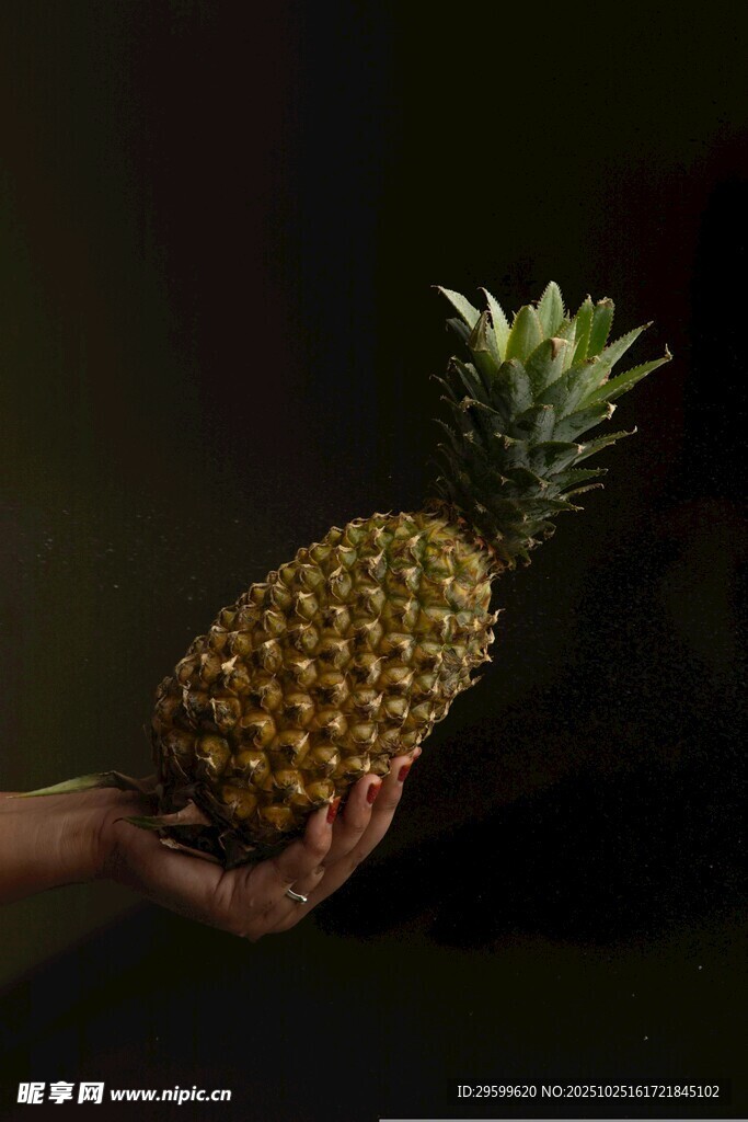 手捧新鲜菠萝