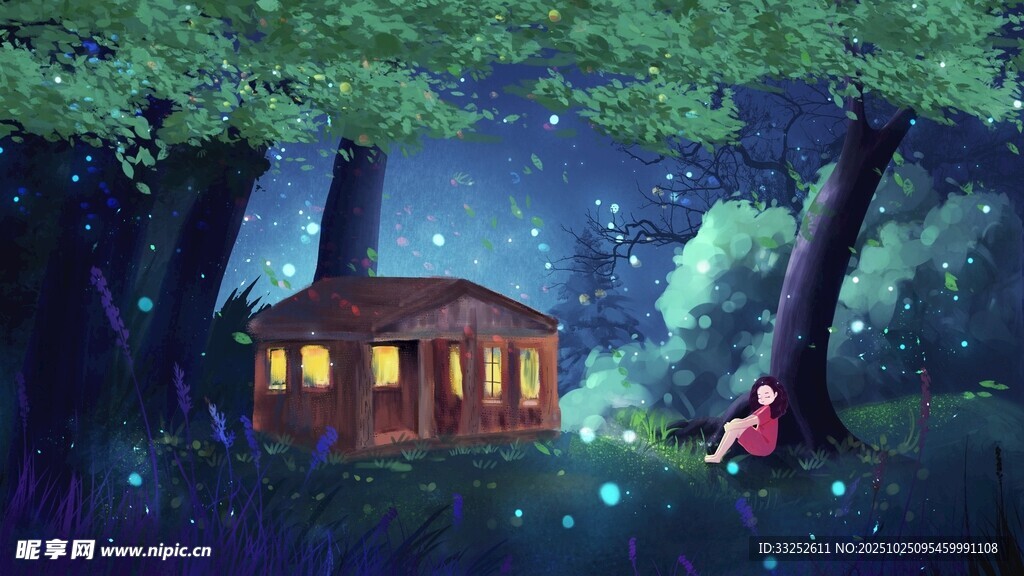 梦幻森林中的温馨小屋