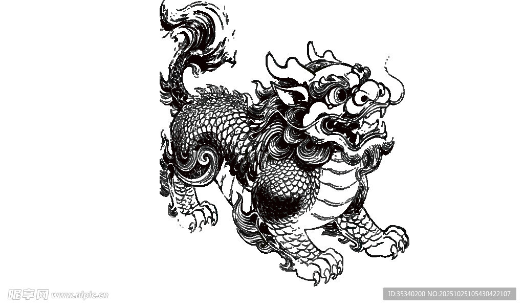 传统麒麟神兽图案