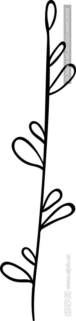 简约线条植物图案