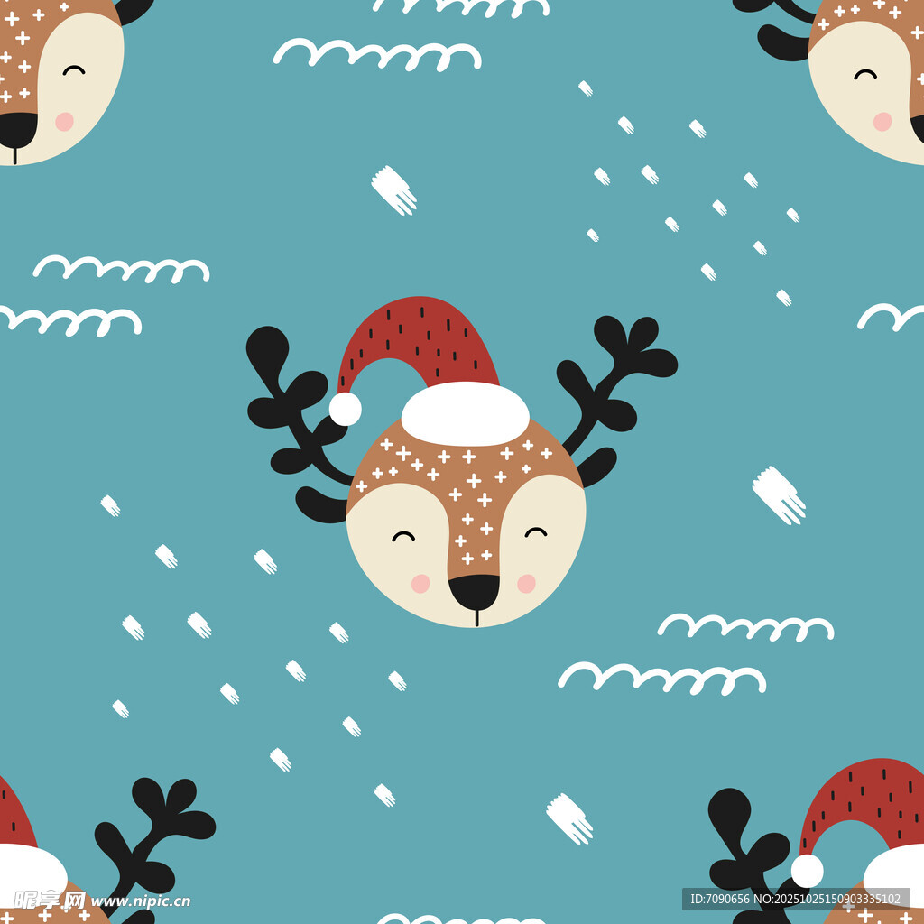 圣诞小鹿图案背景设计