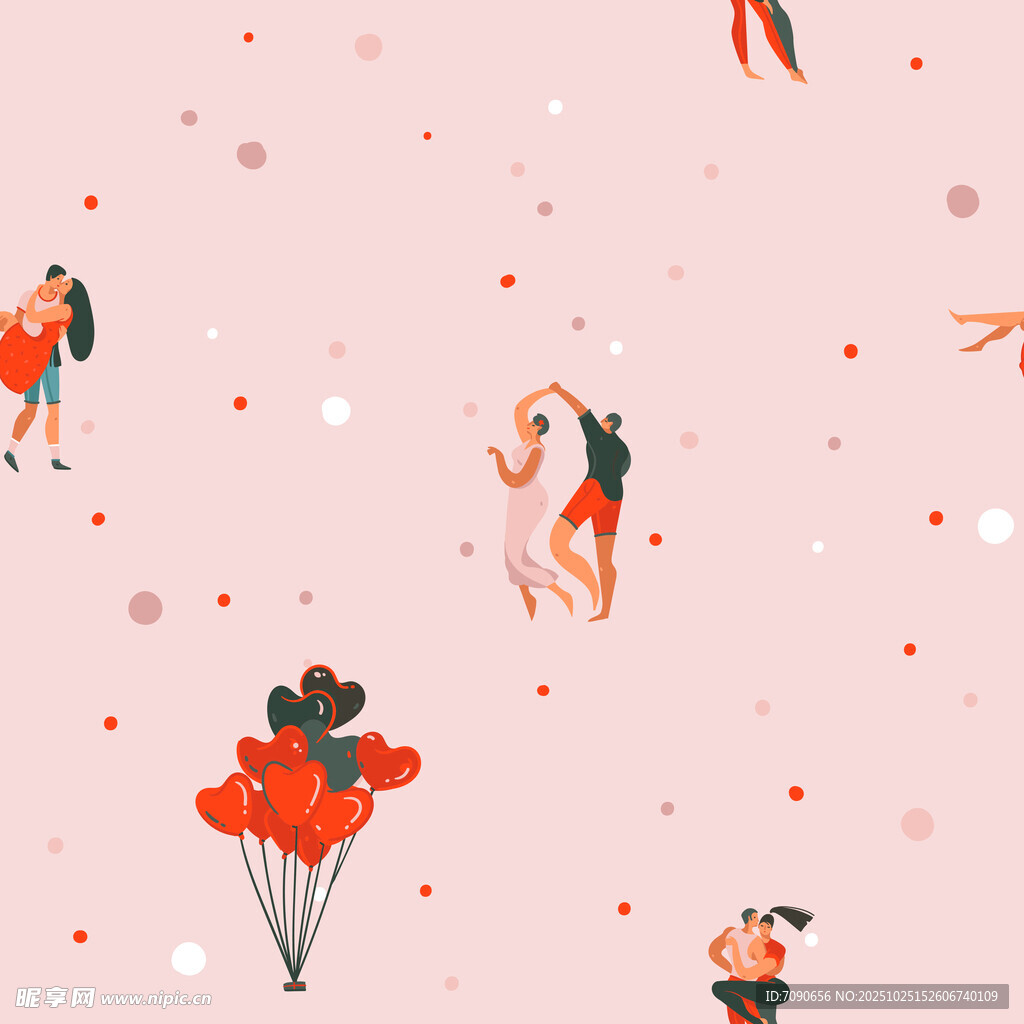 浪漫舞蹈与气球粉色背景图