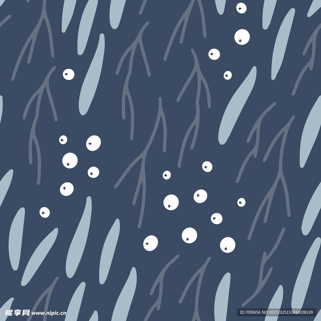 深蓝色植物图案背景纹理