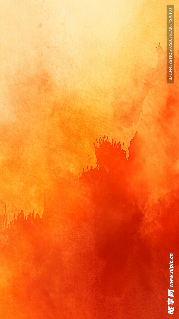 橙红色梦幻水彩背景图