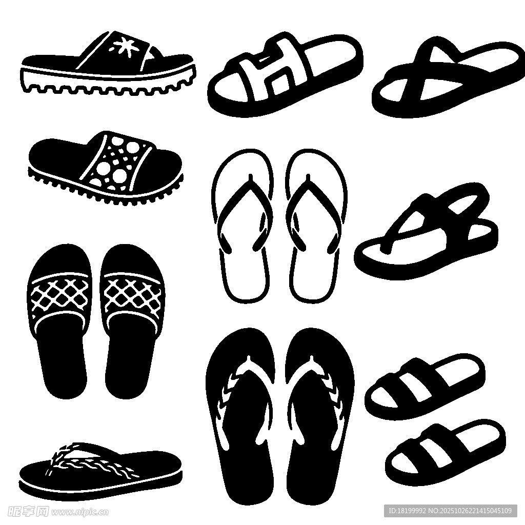 拖鞋图标凉鞋图标人字拖鞋图标