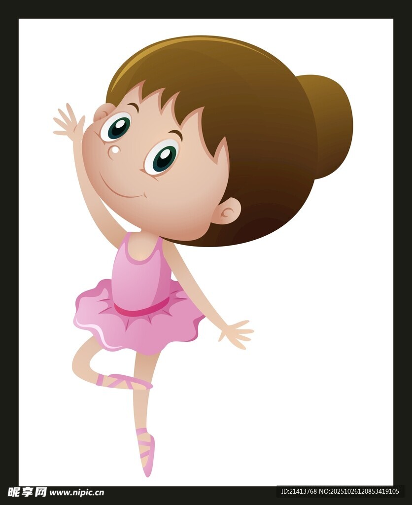 可爱芭蕾女孩优雅起舞