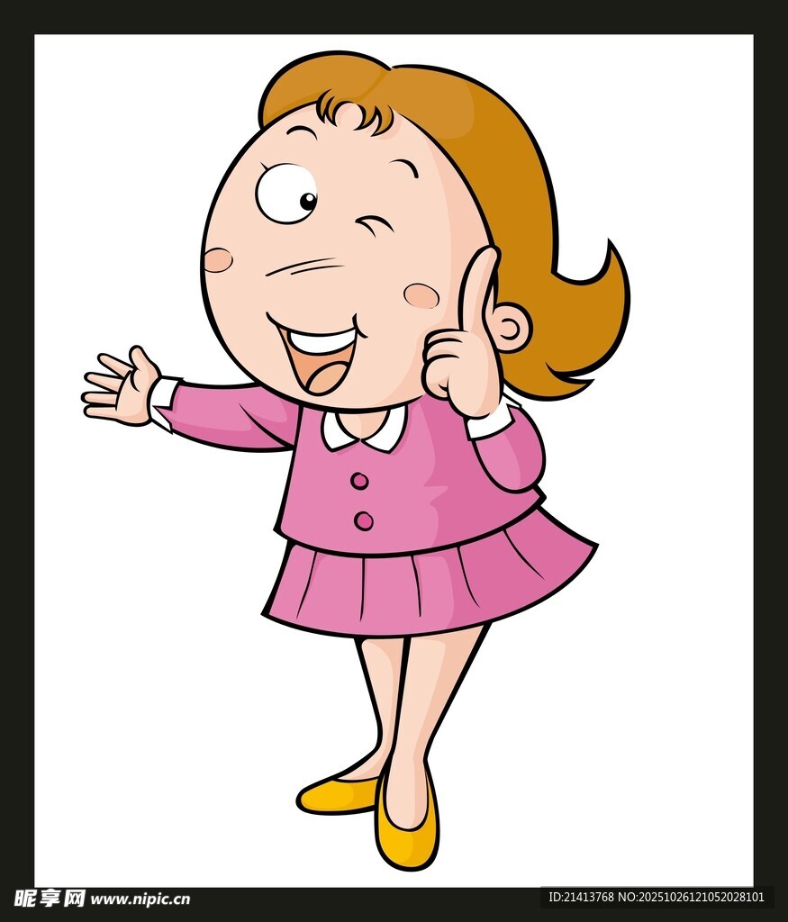 可爱小女孩开心招手