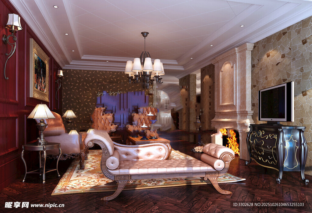 豪华欧式风格客厅展示