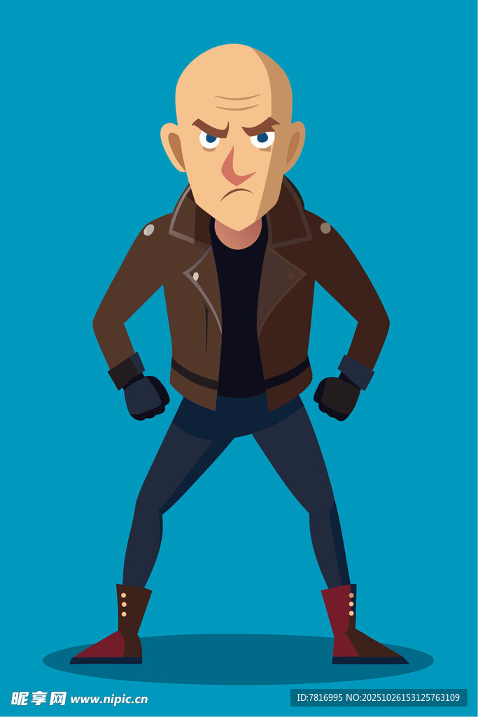 酷炫光头硬汉形象