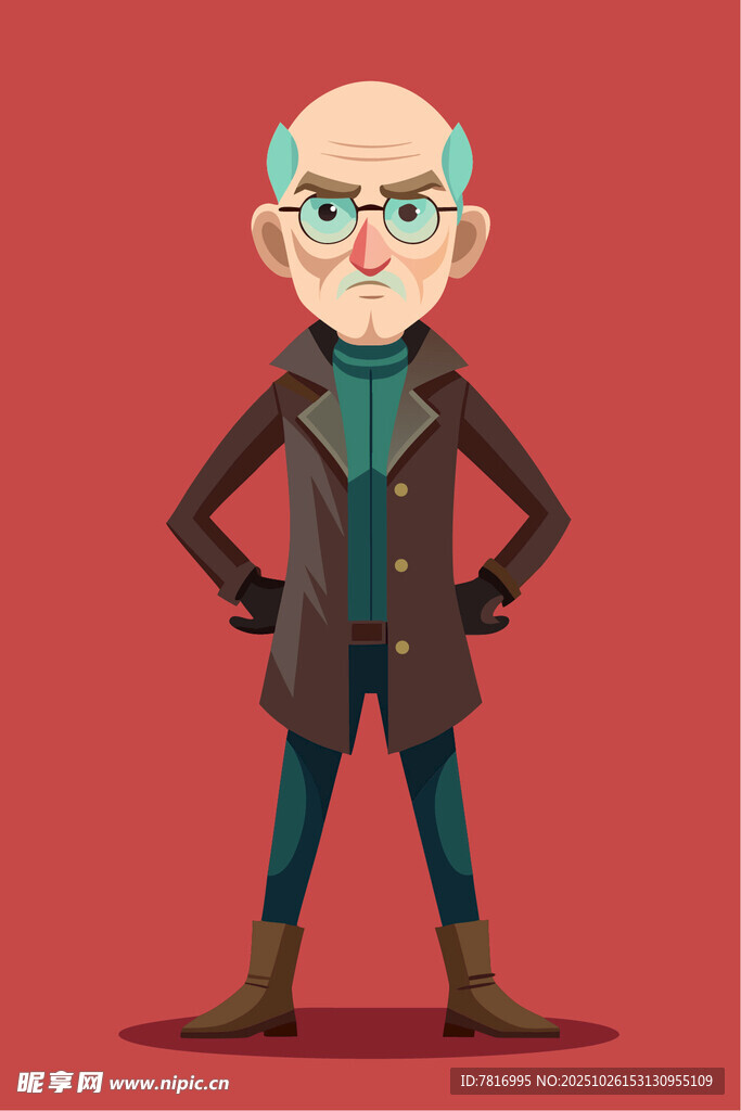 时尚装扮的帅气老年男性