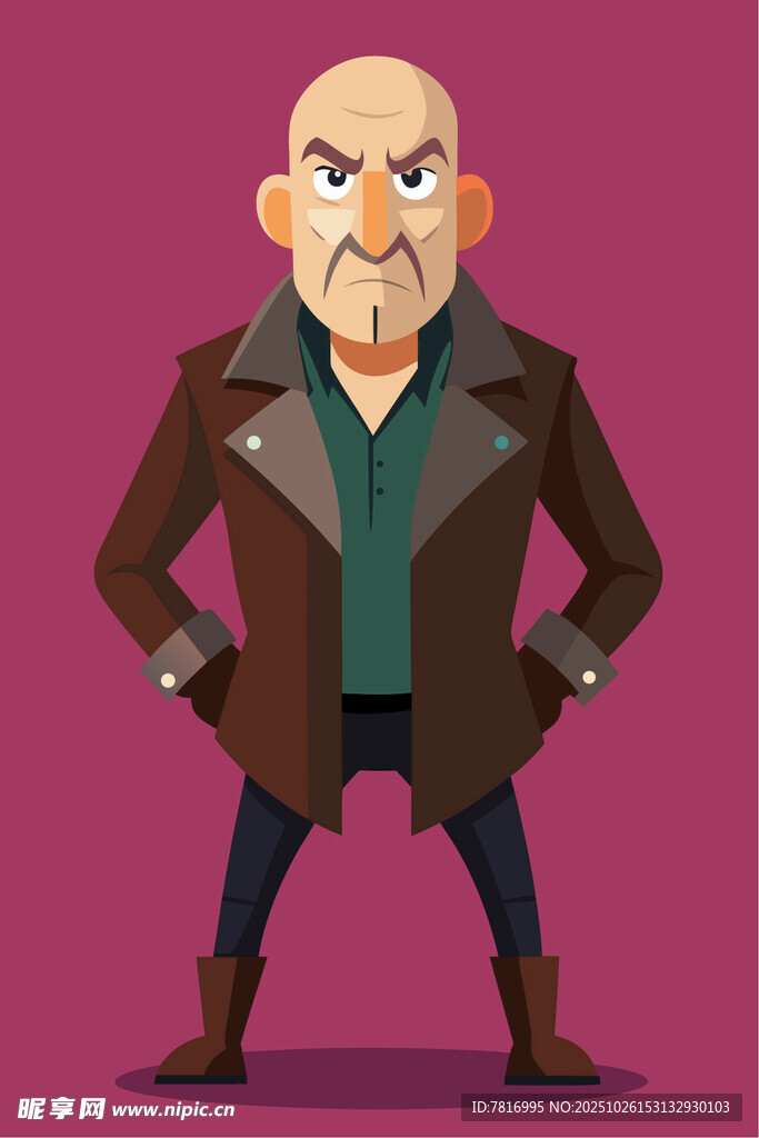 愤怒男子卡通形象