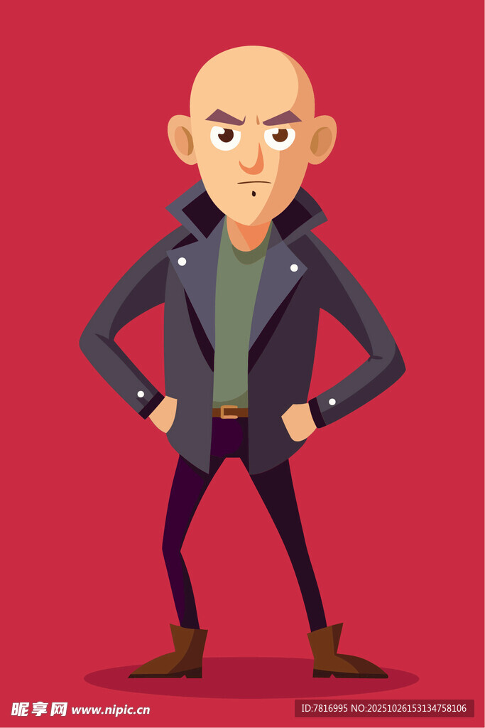 自信光头男士酷炫造型