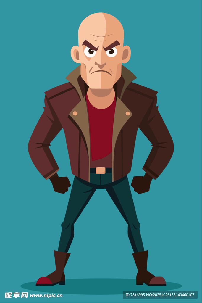 愤怒光头硬汉形象