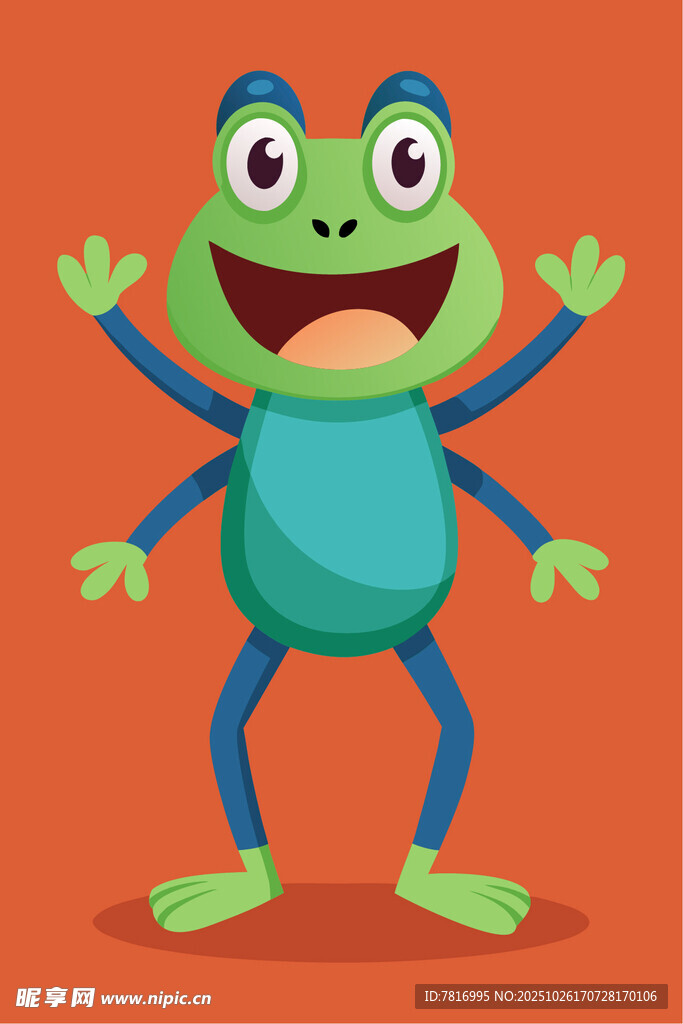 欢乐六臂青蛙卡通形象