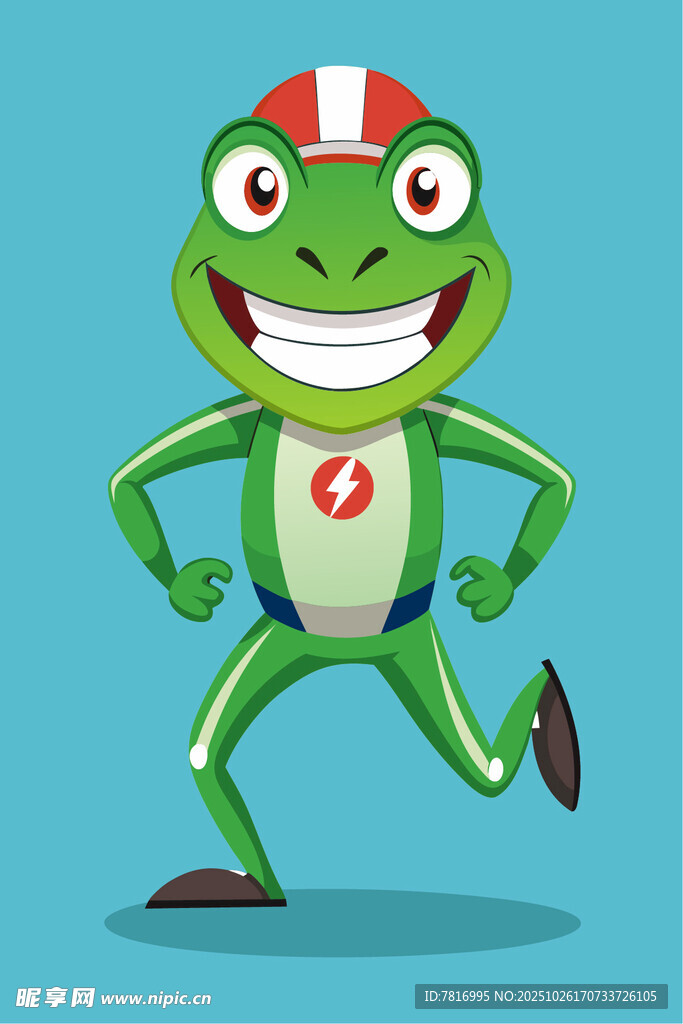 跑步的卡通青蛙