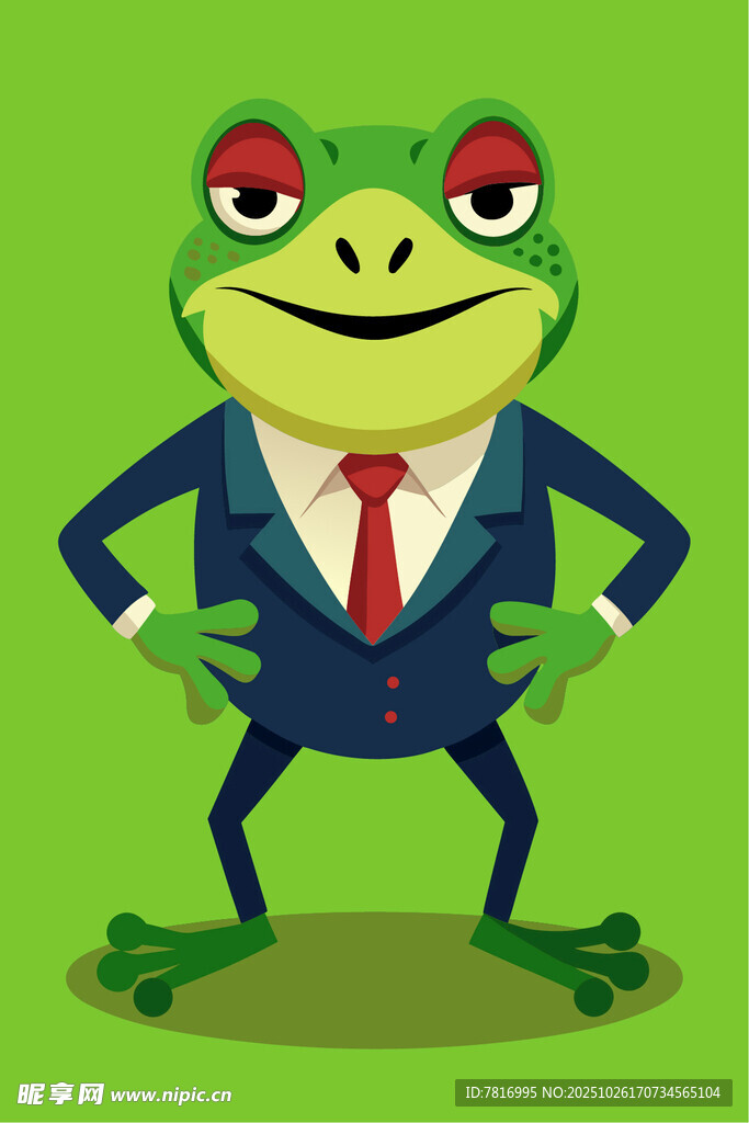 青蛙商务绅士形象