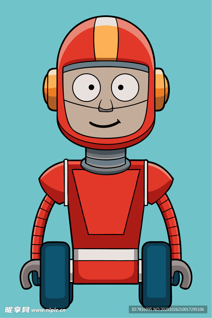 红色卡通机器人形象