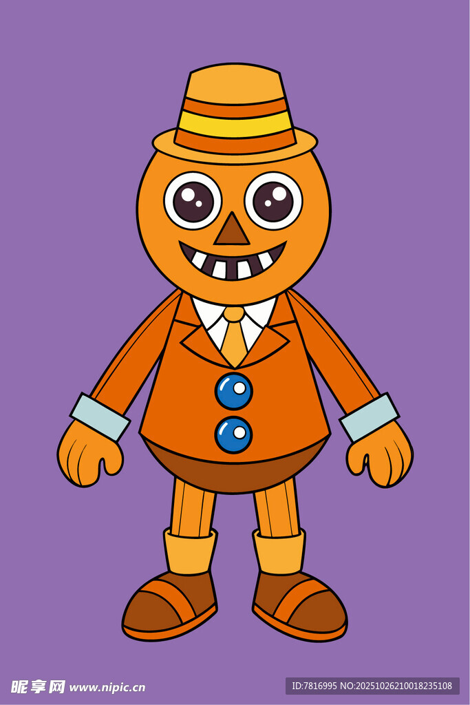 橙色机器人卡通形象