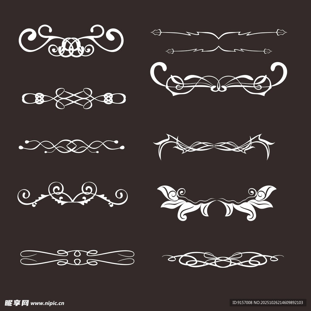 复古装饰性线条图案集合