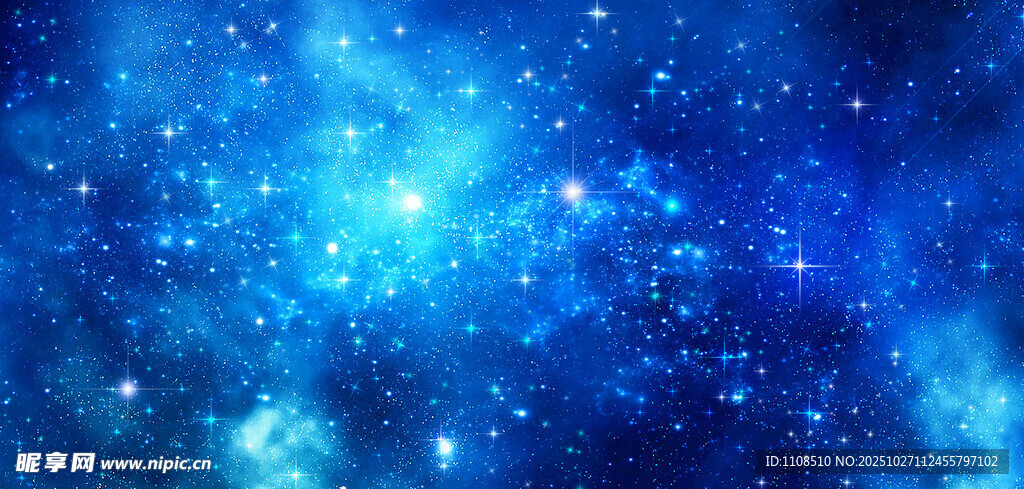 梦幻蓝色星空背景图