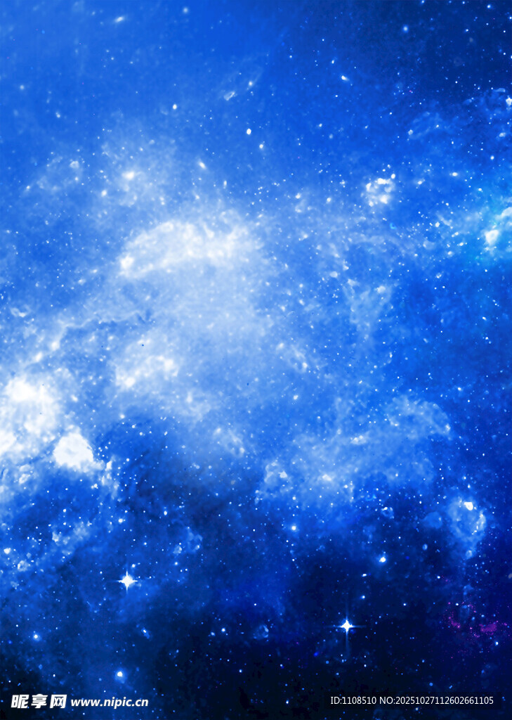 梦幻蓝色星空背景图