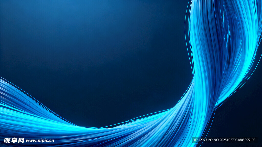 蓝色动感线条抽象背景图