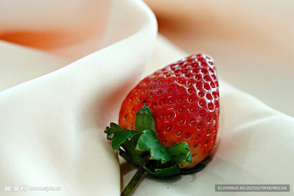 一颗娇艳欲滴的新鲜草莓