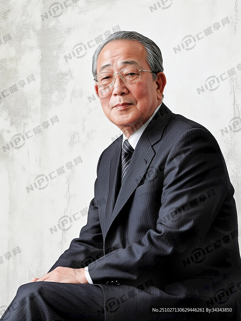 稻盛和夫 侧身全身坐姿