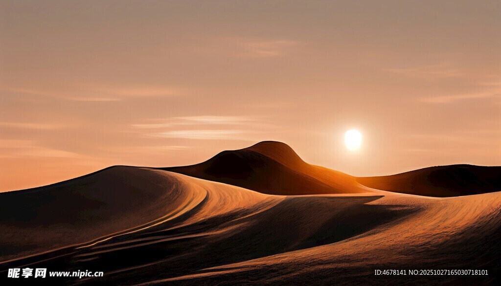 沙漠日落美景