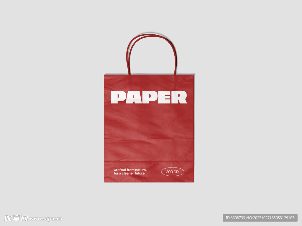 红色纸质手提袋展示