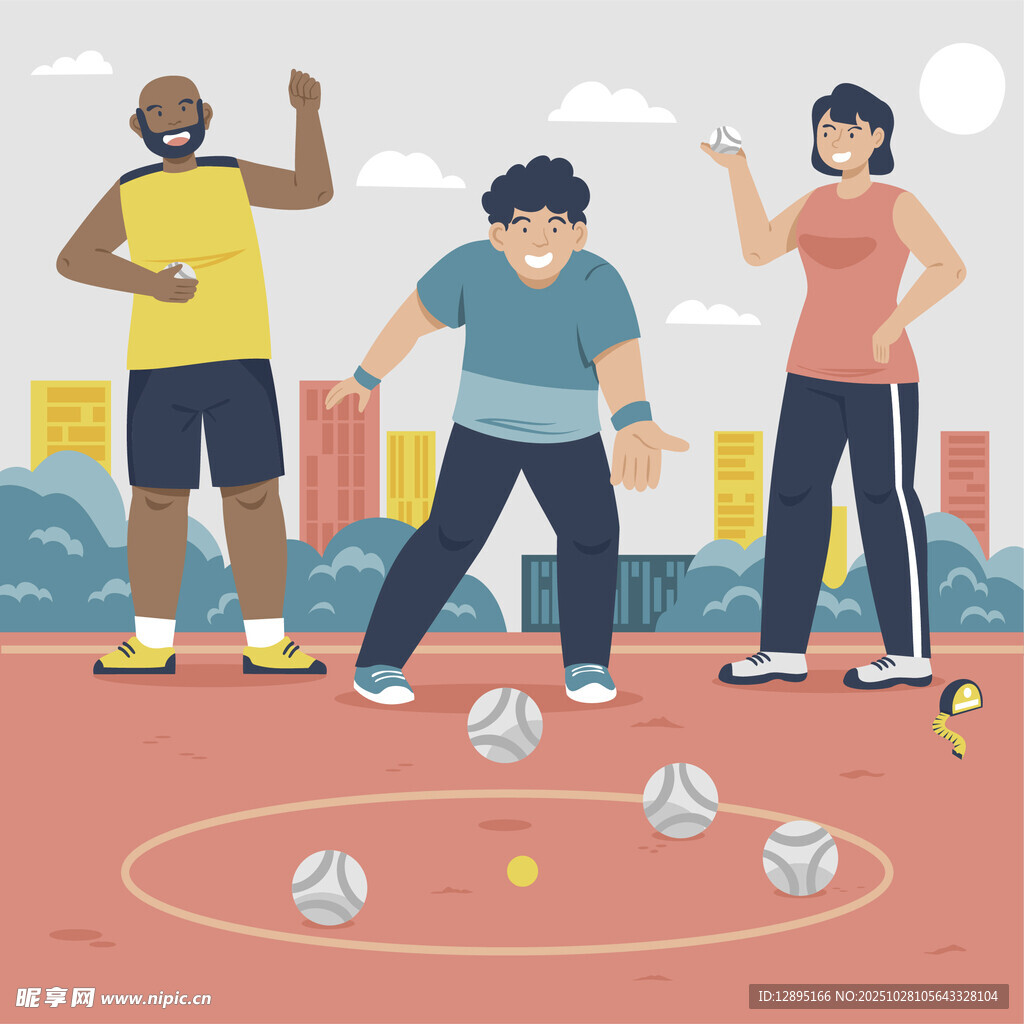 三人户外玩健身球运动