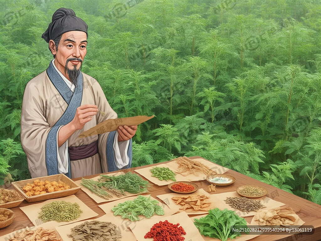 人物李时珍 植物艾草及中药植物