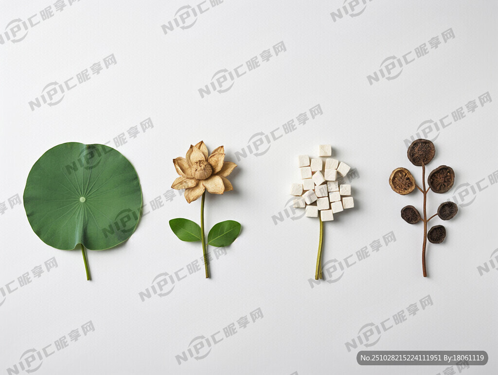 植物半夏、荷叶 茯苓、泽泻