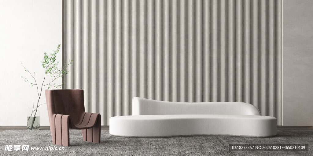 简约室内沙发与座椅布置