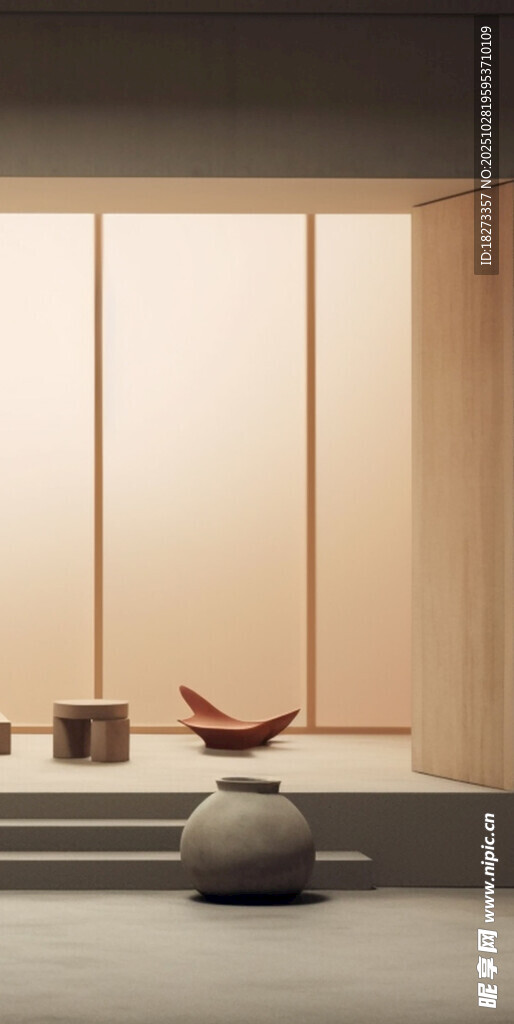日式禅意茶室静谧一角