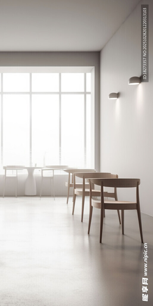 简约明亮的室内桌椅空间