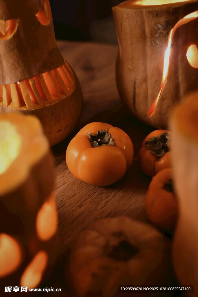 秋日温馨南瓜柿子摆件