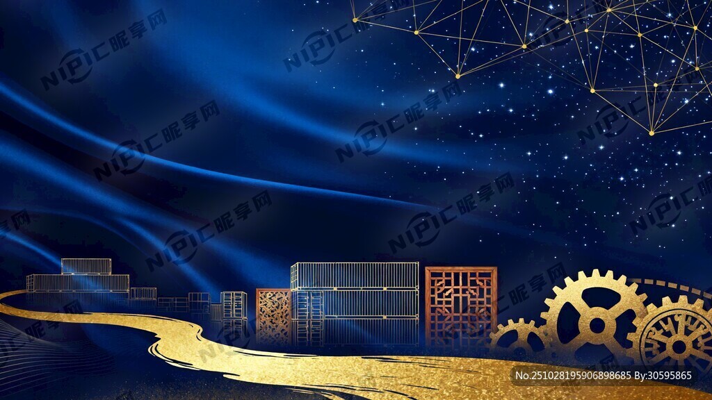 高端金融商务晚宴迎宾背景图 