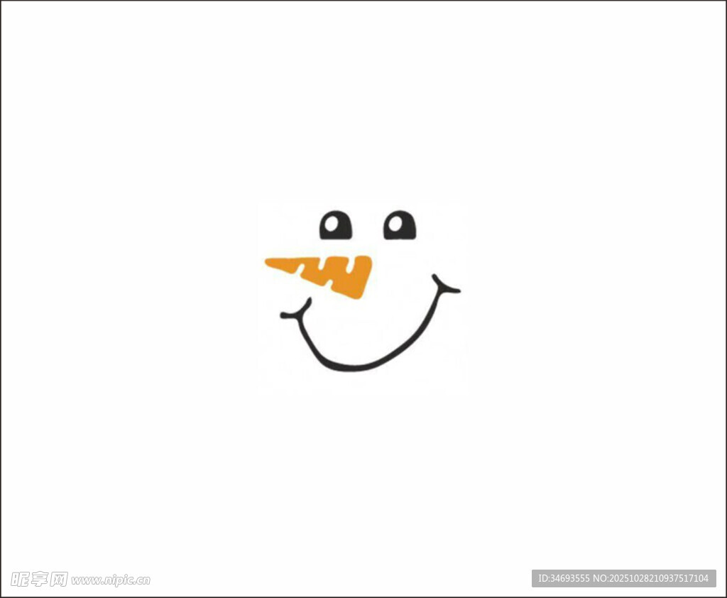 简约笑脸雪人图案设计