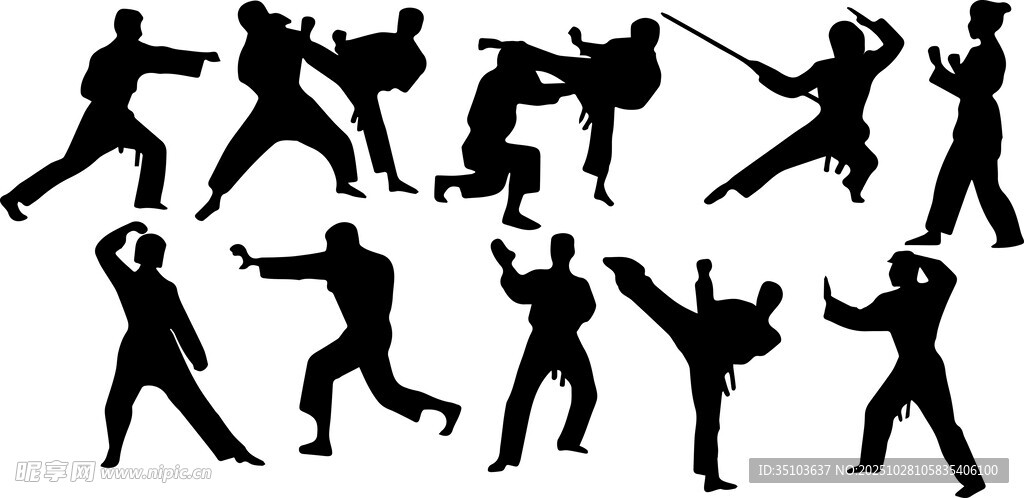 多样武术动作剪影