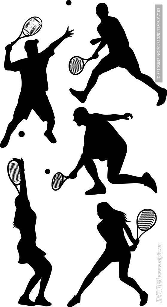 网球运动员精彩动作剪影